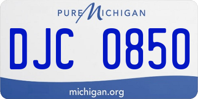 MI license plate DJC0850
