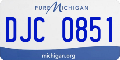 MI license plate DJC0851