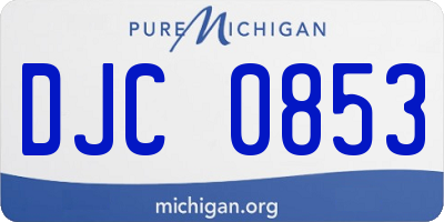 MI license plate DJC0853