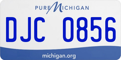 MI license plate DJC0856
