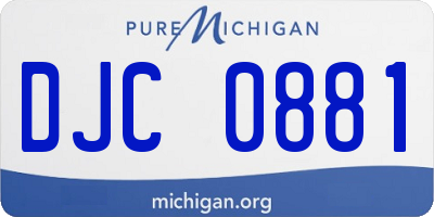 MI license plate DJC0881