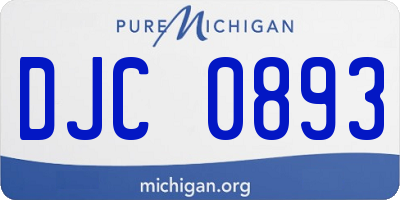 MI license plate DJC0893
