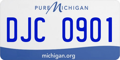 MI license plate DJC0901