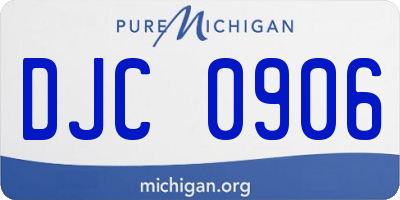 MI license plate DJC0906