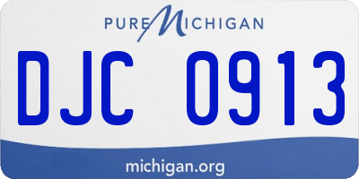 MI license plate DJC0913