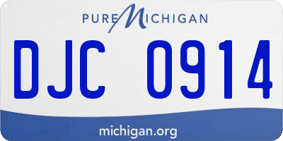MI license plate DJC0914