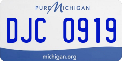 MI license plate DJC0919