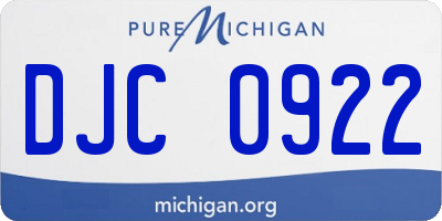 MI license plate DJC0922