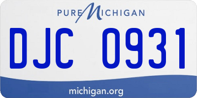MI license plate DJC0931