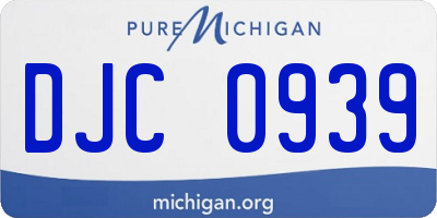 MI license plate DJC0939