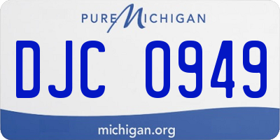 MI license plate DJC0949