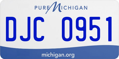 MI license plate DJC0951