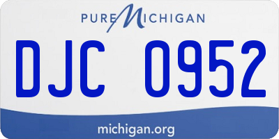 MI license plate DJC0952