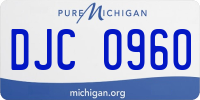 MI license plate DJC0960