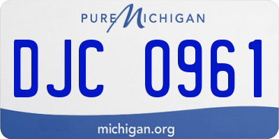 MI license plate DJC0961