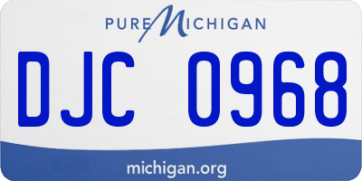 MI license plate DJC0968