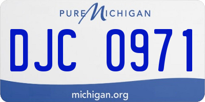 MI license plate DJC0971