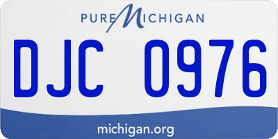 MI license plate DJC0976