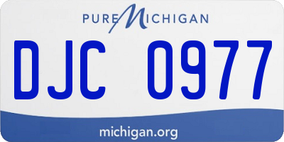 MI license plate DJC0977