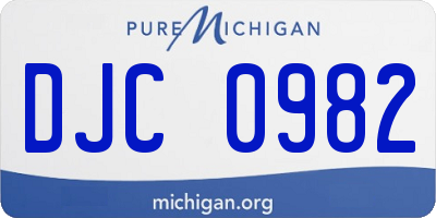 MI license plate DJC0982