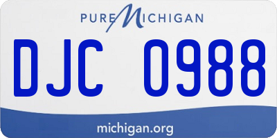 MI license plate DJC0988