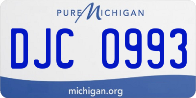 MI license plate DJC0993