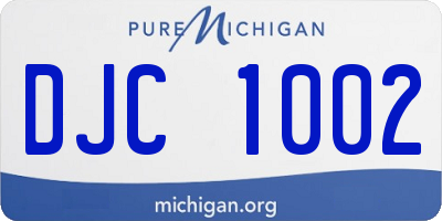 MI license plate DJC1002