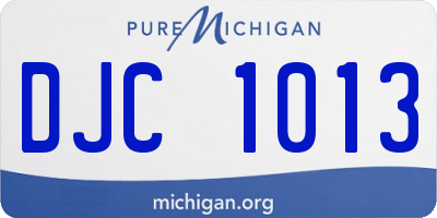 MI license plate DJC1013