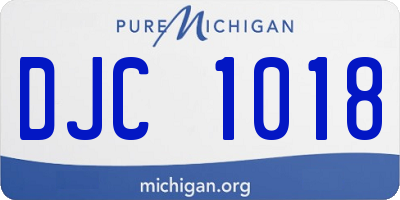 MI license plate DJC1018