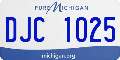 MI license plate DJC1025