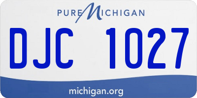 MI license plate DJC1027