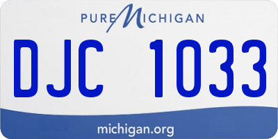 MI license plate DJC1033
