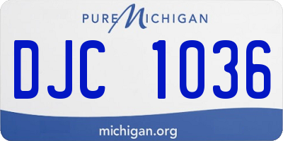 MI license plate DJC1036