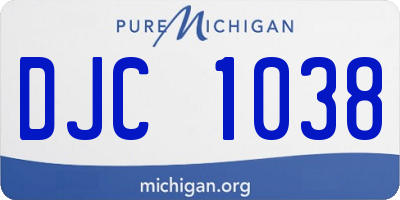 MI license plate DJC1038