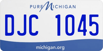 MI license plate DJC1045