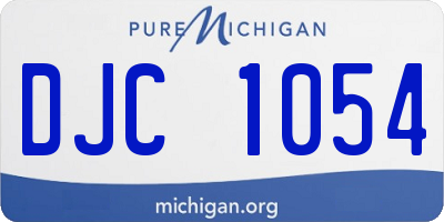 MI license plate DJC1054