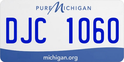 MI license plate DJC1060