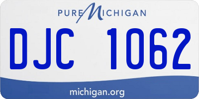MI license plate DJC1062