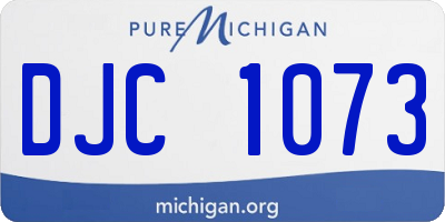MI license plate DJC1073