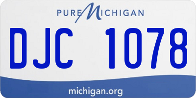 MI license plate DJC1078