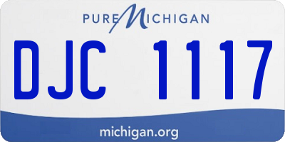 MI license plate DJC1117