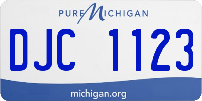 MI license plate DJC1123