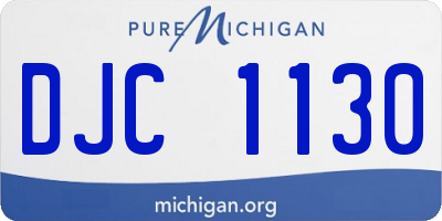 MI license plate DJC1130