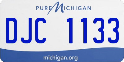 MI license plate DJC1133