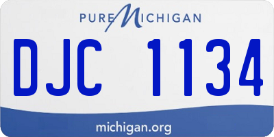 MI license plate DJC1134