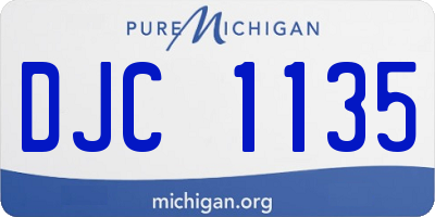 MI license plate DJC1135
