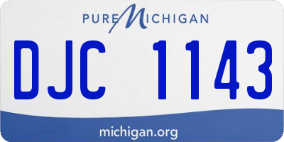 MI license plate DJC1143