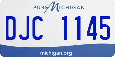 MI license plate DJC1145