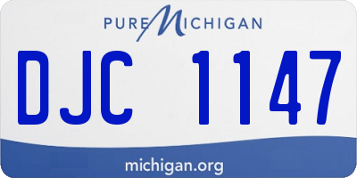 MI license plate DJC1147