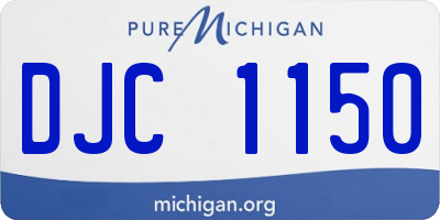 MI license plate DJC1150